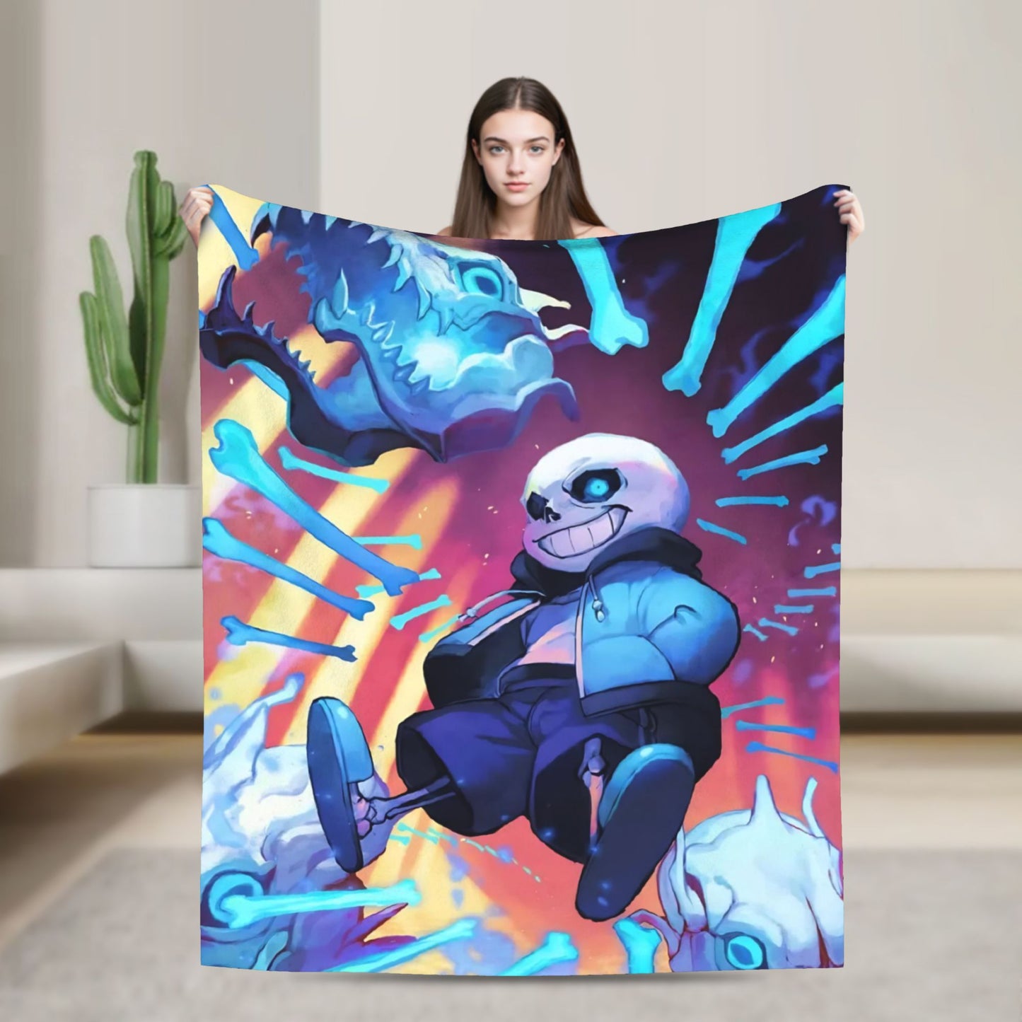 Annoying Dog Game Cobertores Undertale Manta de flanela para quarto, sofá, estampada, ultrassuave e quente