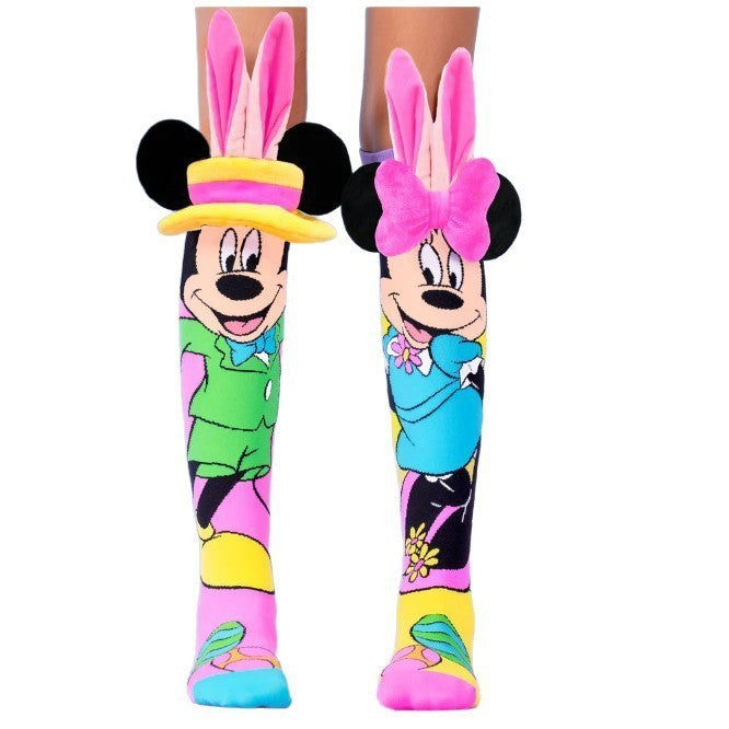Presente de Natal Disney Menina Fofa Meia-Cano Médio Tridimensional Fashion Orelhas Artesanais Meias Artesanais Acessório Cosplay Mickey Minnie