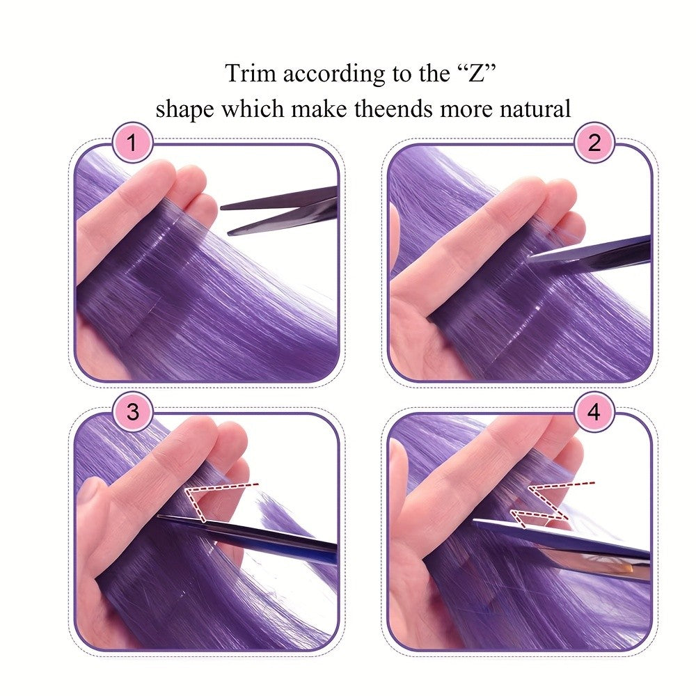 6 Pcs Clip Extensions, 24 Inch Colored Hair Extensions Party Highlights Long Straight Synthetic Hairpieces for Women Kids Girl
