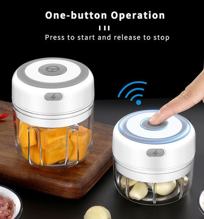 HiPiCok Moedor de Carne Elétrico Triturador de Alho Picador de Alimentos Mini Triturador de Alho Máquina de Moer Legumes USB Utensílios de Cozinha