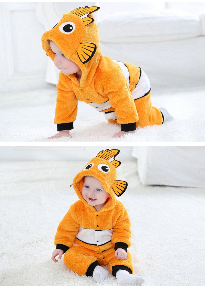 Cosplay Clothes Baby Romper Onesie Infant Boy Girl Cartoon Nemo Baby Onesie Ropa Bebe Rompers Onesie Winter Soft Outfit Costume