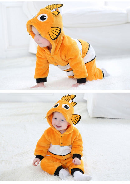 Cosplay Clothes Baby Romper Onesie Infant Boy Girl Cartoon Nemo Baby Onesie Ropa Bebe Rompers Onesie Winter Soft Outfit Costume