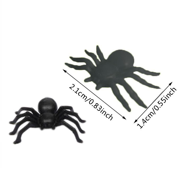 50Pcs Plastic Black Spider Trick Toys Halloween Haunted House Prop Decorations Christmas Children'S Day Gift 2025