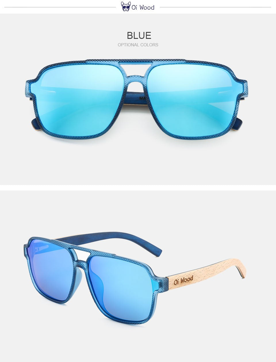 Oi Wood Sunglasses for Men Wood Sun Glasses Man Eyeglasses Polarizing Glasses UVA&B Protection Eyewear ECO-Friendly