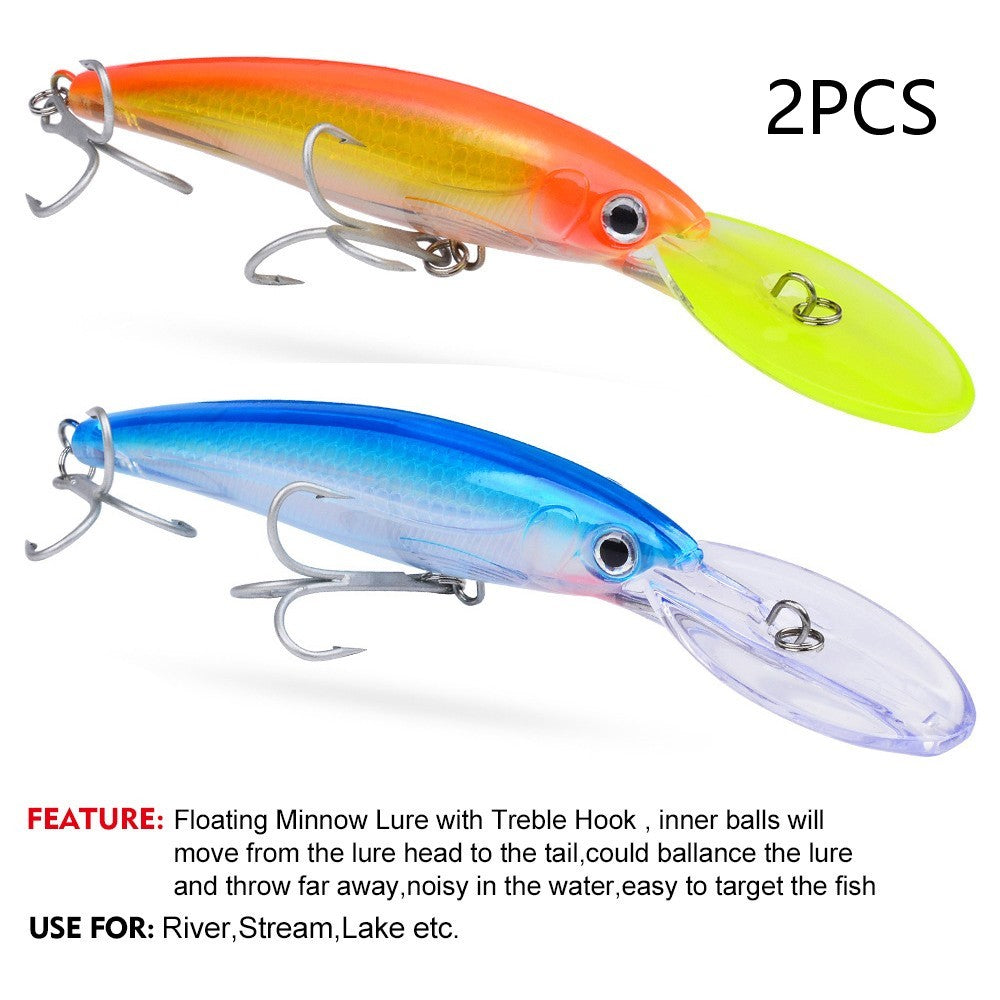 Isca Artificial Flutuante Minnow 32g 50g 75g Isca de Pesca Longa Arremesso Água Salgada Robalo Iscas Duras Minnow para Pesca de Robalo