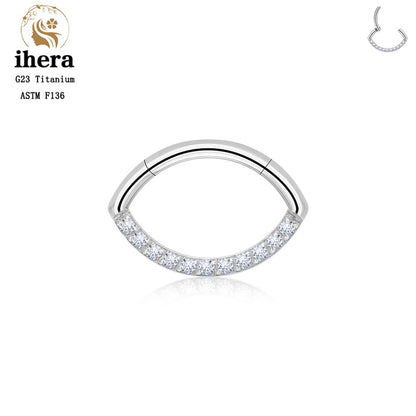 G23 Titânio Anel de Nariz Clicker Orelha Cartilagem Tragus Hélix Daith Brincos Redondos Argolas Zircônia Cúbica 16G Segmento Articulado Joia de Piercing Corporal