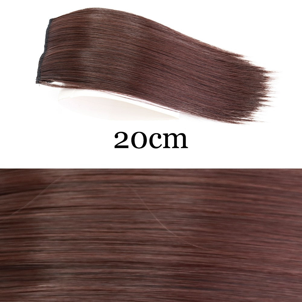 MERISI HAIR Apliques de Cabelo Sintético Liso Invisível com 2 Presilhas, Aumento de Volume, Extensões de Cabelo, Cobertura Lateral Superior