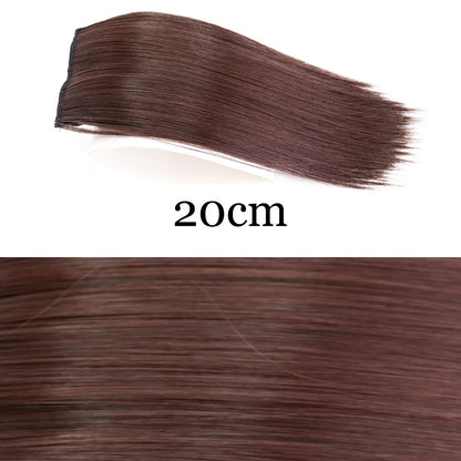 MERISI HAIR Apliques de Cabelo Sintético Liso Invisível com 2 Presilhas, Aumento de Volume, Extensões de Cabelo, Cobertura Lateral Superior