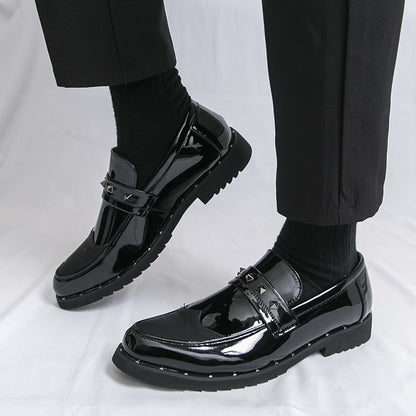 Men Loafers PU Splicing Low Heel Professional Classic Business Banquet Men Shoes Size 38-46