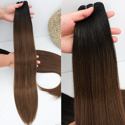 Cabelo Sintético Russo Liso de 65cm 200g, Extensões de Cabelo de Fibra com Bio Proteína Resistente ao Calor, Rabo de Cavalo para Cosplay