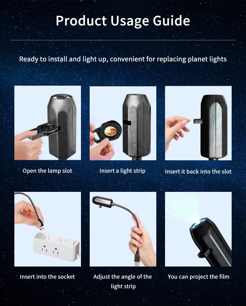 Projection Light 5V USB Direct Insertion Planet Christmas/Halloween Theme Replacement Light Ceiling Projection Light For bedroom
