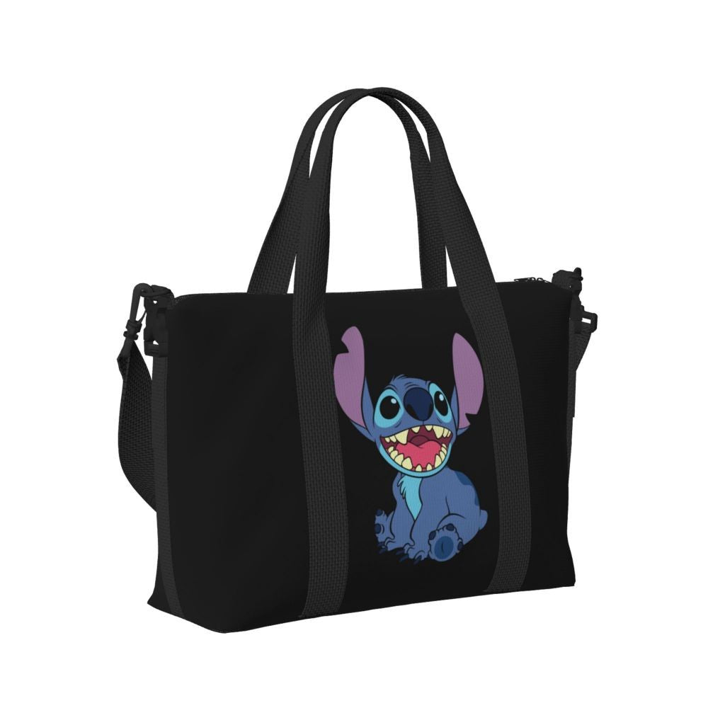Custom Large SLilo And Stitch Cartoon Tote Bag Women Anime Shopping Shoulder Beach Gym Travel Bag