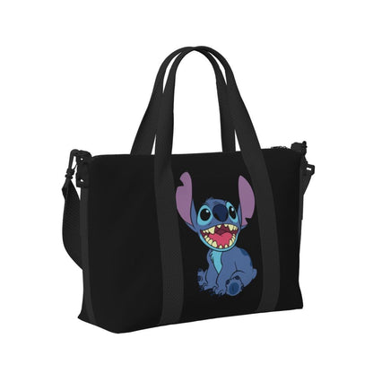 Custom Large SLilo And Stitch Cartoon Tote Bag Women Anime Shopping Shoulder Beach Gym Travel Bag
