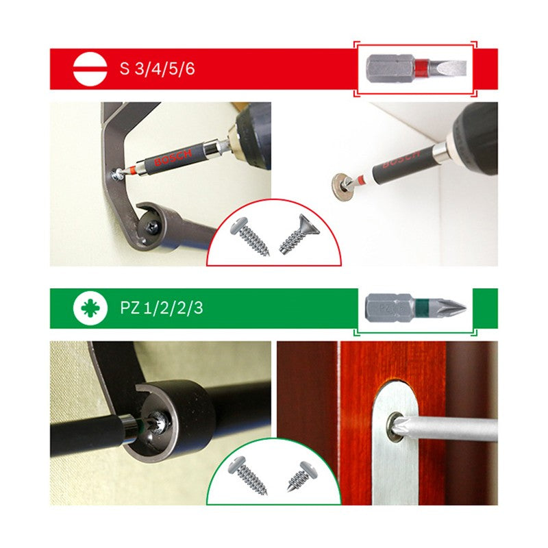 Kit Bosch 43 Peças de Pontas para Parafusadeira Broca de Mão de Alta Dureza Parafusos 25mm 75mm Pontas de Parafusadeira Elétrica para Conjunto de Ferramentas Elétricas