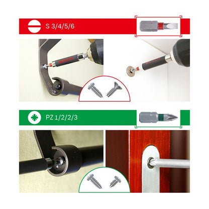 Kit Bosch 43 Peças de Pontas para Parafusadeira Broca de Mão de Alta Dureza Parafusos 25mm 75mm Pontas de Parafusadeira Elétrica para Conjunto de Ferramentas Elétricas
