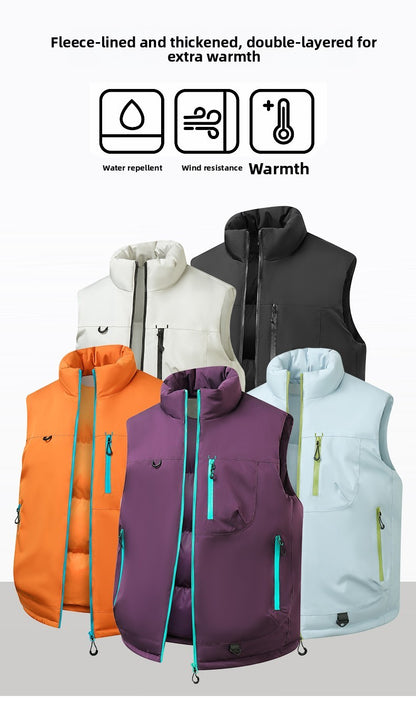 Colete Masculino e Feminino para Pesca ao Ar Livre Casual Corta-Vento Respirável Quente Macio e Confortável para Inverno à Prova de Frio Roupa de Algodão Respirável