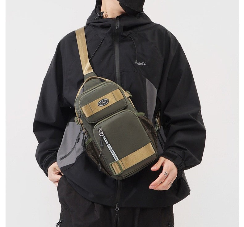 Men Riding Backpack Large Capacity Chest Bag Lightweight Crossbody Sling Bag Casual Outdoor Shoulder Pack for Men Crossbody Bags