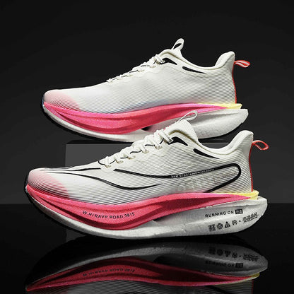 Air Cushion Carbon Plate Running Shoes Jogging Marathon Men Sports Breathable Lightweight Comfortable Nonskid Casual Sneakers