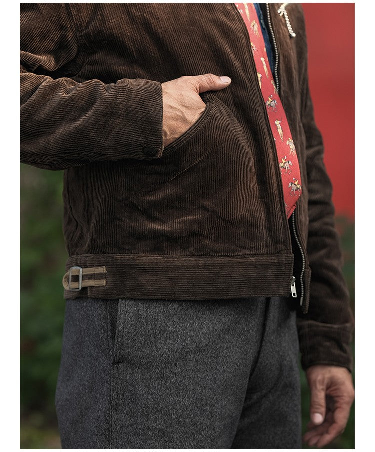 Rugged Bronson Thickened Heavy Corduroy Coat Cossack Short Jacket Fleece Liner Jacket Cool