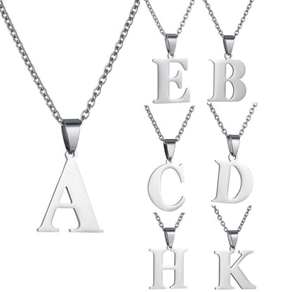 Colar de Aço Inoxidável com Pingente de Nome Letras A-Z do Alfabeto, Colares Minimalistas Iniciais para Homens e Mulheres, Presentes de Moda no Atacado