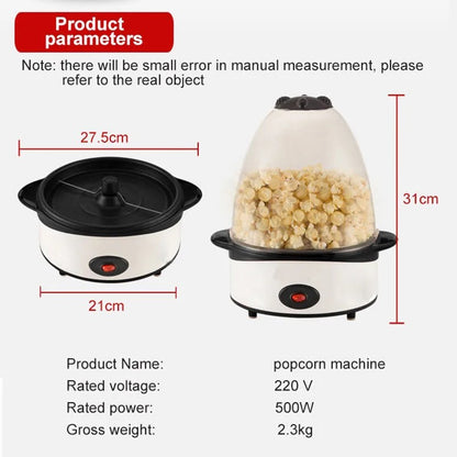 Automatic Oil-Popped Popcorn Making Machine Electric Popcorn Maker Stove Commercial Stirring Sugar Heating Corn Popper Roaster