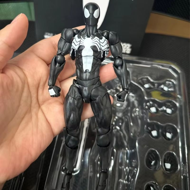 2025 de Alta Qualidade Terno Preto Vizinho Symbiote Homem-Aranha Preto Venom Battle Suit Articulado Boneco Messtoy Modelo Presente