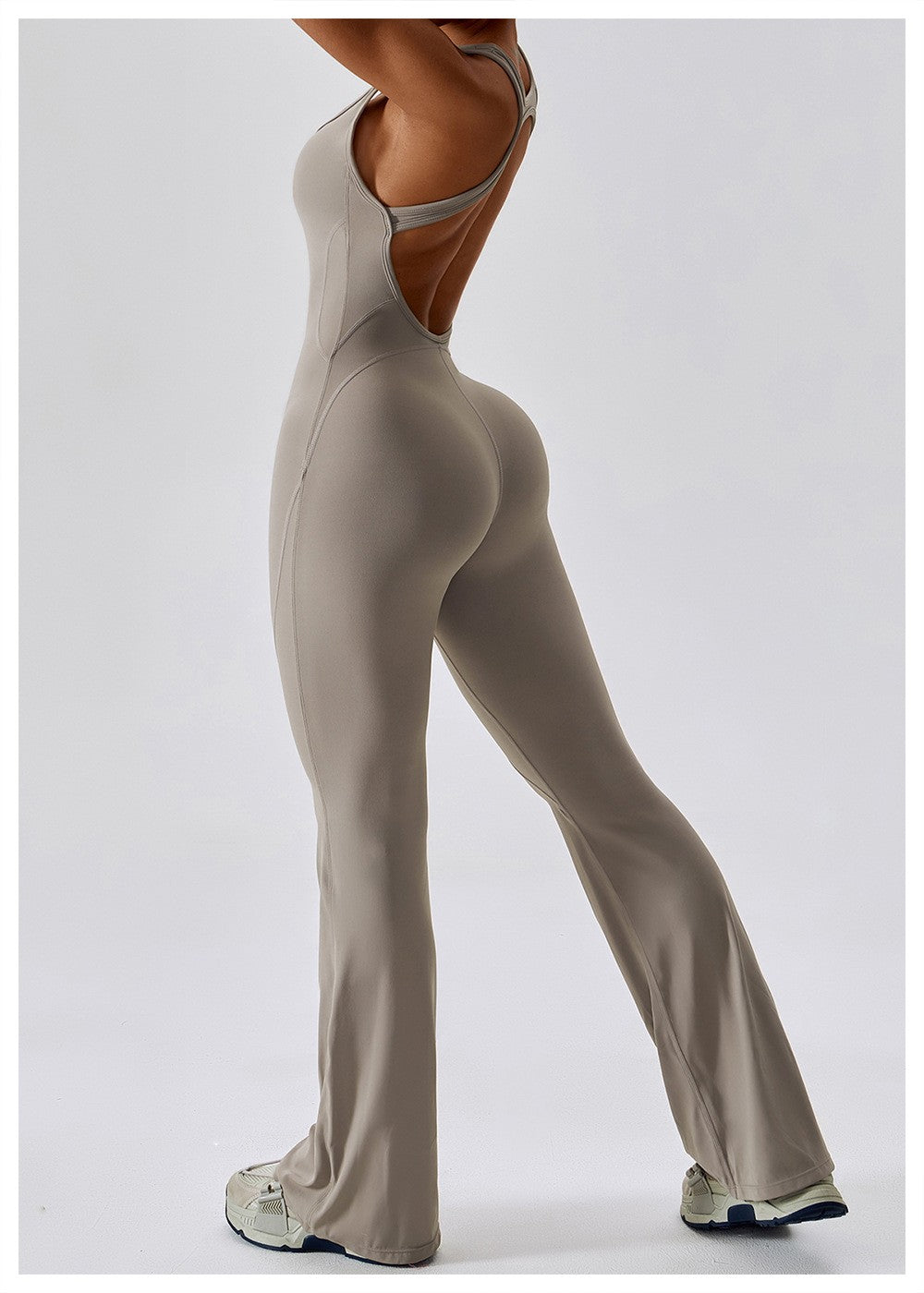 Solid Yoga Jumpsuit One Piece Outfit Fitness Bodysuit Workout Clothes for Women Sportwear Women Buttock lifting Set Activewear