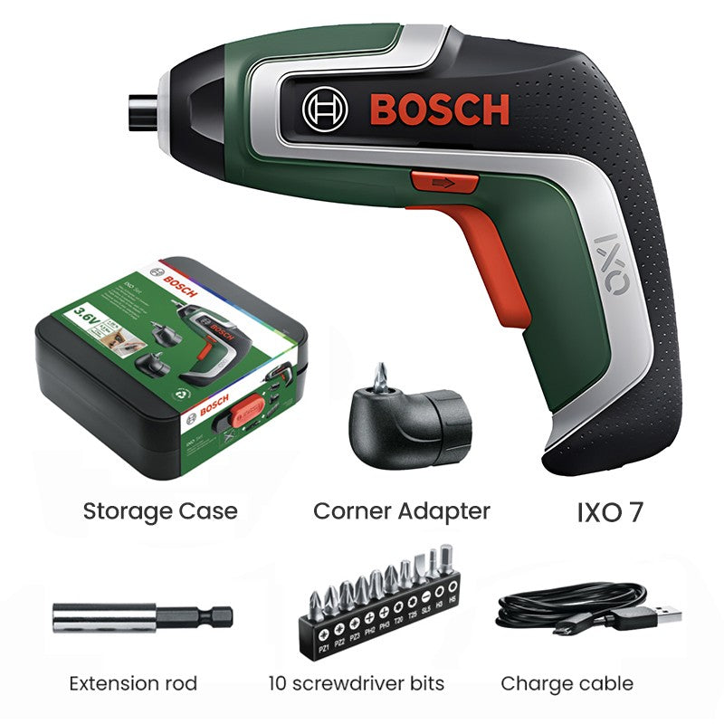 Parafusadeira sem fio Bosch IXO 3.6V Recarregável USB Multifuncional Mini Furadeira Elétrica Chave de Fenda Portátil Ferramenta Elétrica Ixo 7/6