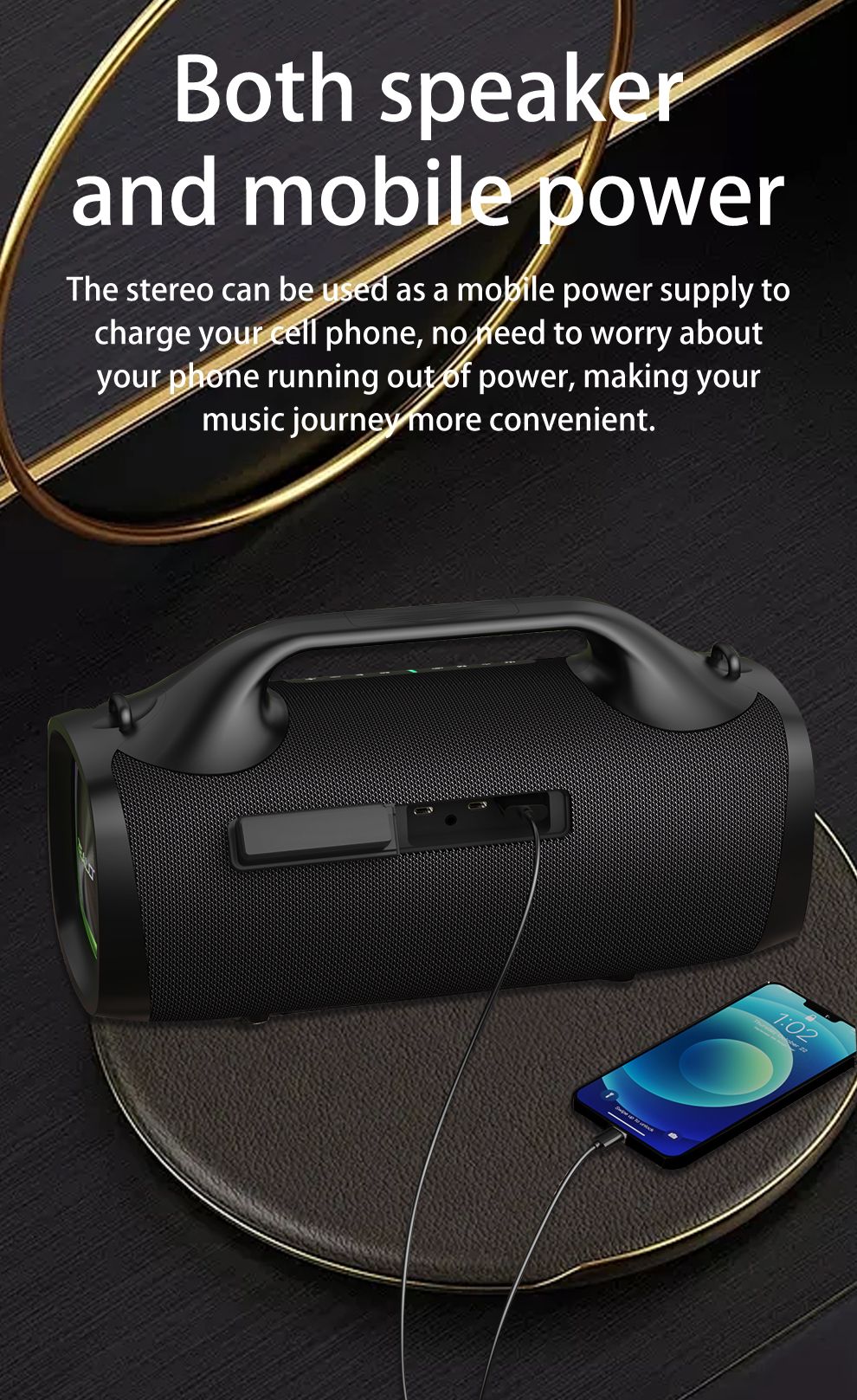 Caixa de Som Sem Fio Zealot S79 100W, Subwoofer Portátil para Exterior, Qualidade de Som Hifi, Pareamento Duplo, Carregamento Rápido, 24000mAh.