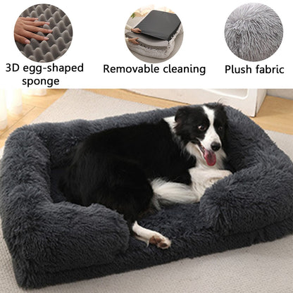 Cama Quadrada para Cachorro, Cama Aconchegante para Animais de Estimação, Almofada Grossa de Inverno, Casa para Cães, Sofá para Gatos para Cães Fofos, Cama para Dormir, Sofá com Tapete Removível