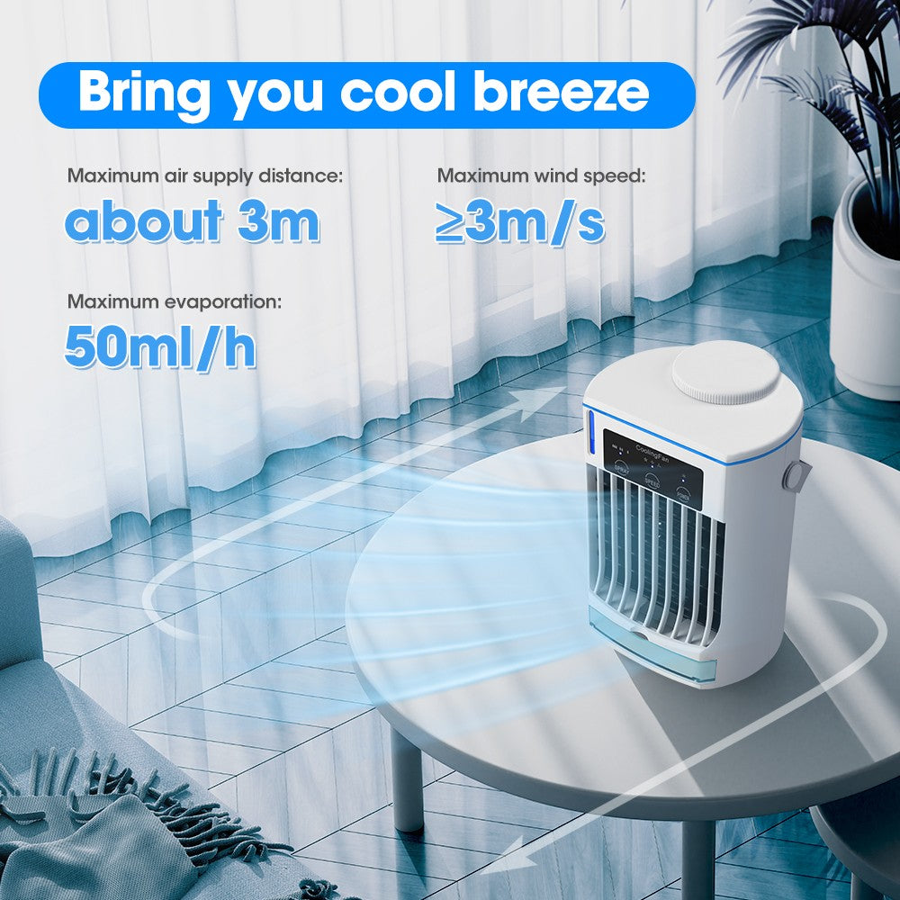 Portable Air Conditioner Mini Air Cooler USB Air Conditioning Fan 500ml Ice Water Air Cooling Fan With Humidifier for Bedroom