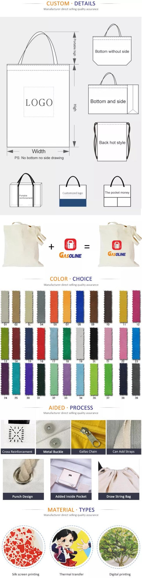 Wholesale 100pcs/Lot Eco Reusable Shopping Bags Cloth Fabric Grocery Packing  Fashion European Style Tote Handbag Customed Logo
