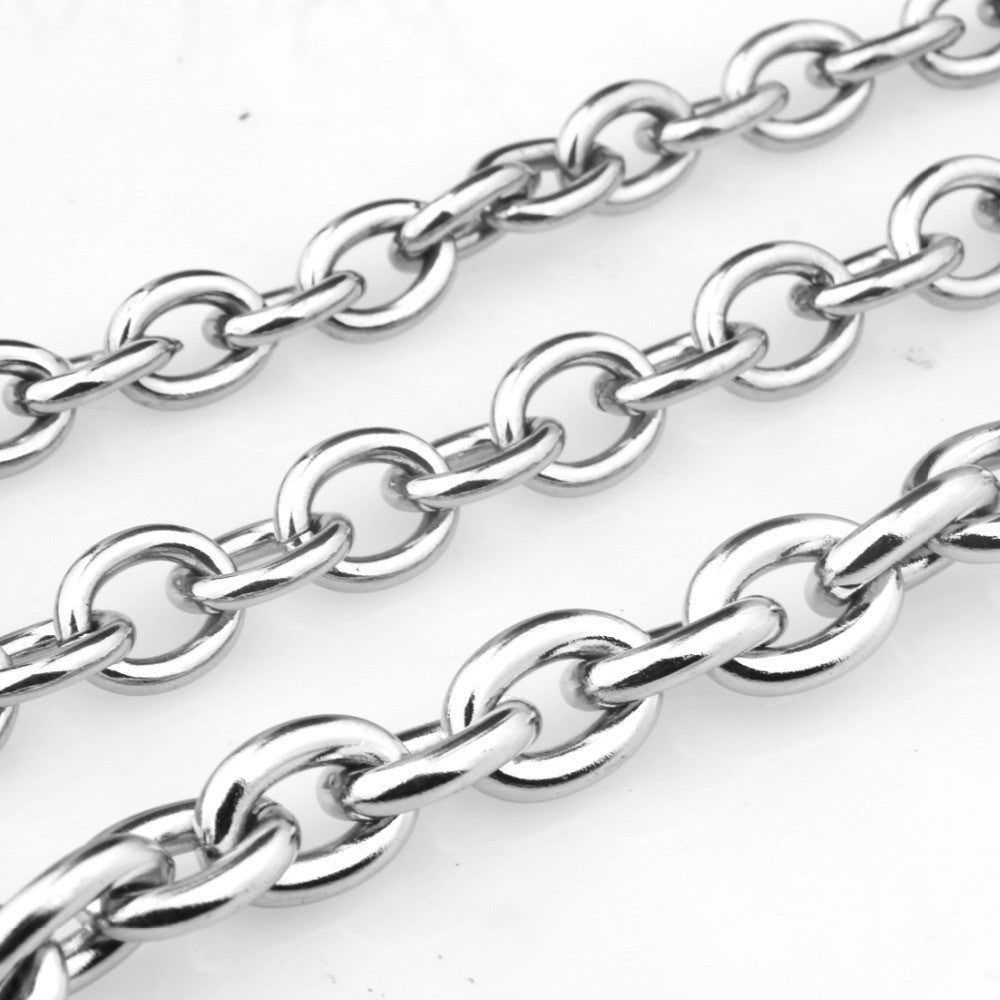 7"-40" Huge  Jewelry Men's 316L Stainless Steel Silver Color Big O Link Chain Necklace High Quality 8/11/13/15mm Not Fades