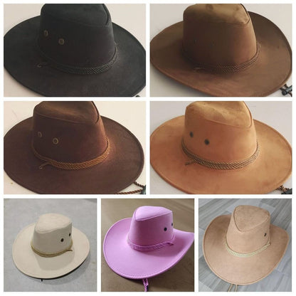 Wide Brim Western Cowboy Hat Knight Hat Climbing Hat Summer Sun Hat Sun Protection Cap Beach Cap Sunscreen Cap Woman/Female
