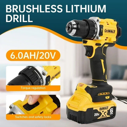 Original.DEWALT.DCD805. Bateria 20V + Ferramentas Elétricas Parafusadeira de Impacto Sem Fio Chave de Fenda Elétrica Furadeira Manual Multifuncional