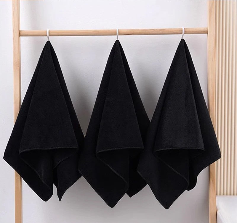 Black Microfiber Salon Hair Drying Towel Guest Used Hand Towels Hair Stylist Spa Bath Hair Drying Towel Cleaning Towel