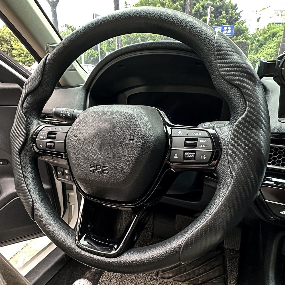 38cm Car Steering Wheel Covers Booster Micro Fiber Leather Auto Interior Decorative Accessories Universal Carbon Fiber Looking