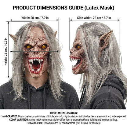 Realistic Split Mouth Demon Mask Scary Latex Horror Monster Full Head Cosplay Props For Halloween Party Costume Evil Ghost Face