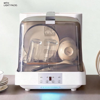 Transparent Household Countertop Mini Dishwasher, Portable Smart Automatic High-Temperature Dishwasher