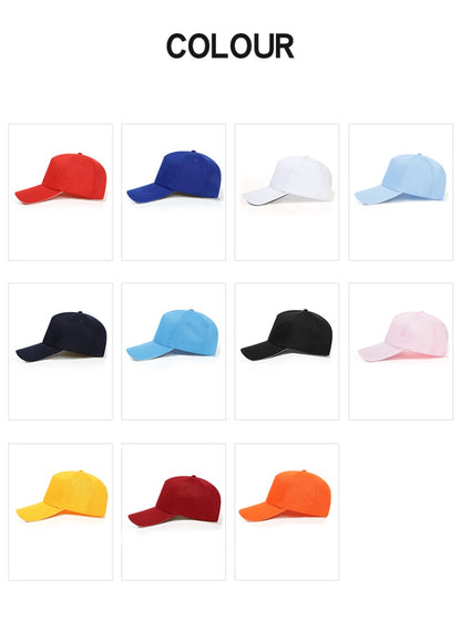 Boné de algodão casual tipo boné de bico de pato, boné de beisebol, viseira de sol, logotipo bordado personalizado