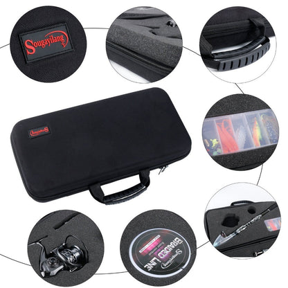 Kit Vara de Pesca Telescópica Sougayilang 1.8-2.7m e Carretilha de Pesca com Carretel de Alumínio de Alta Velocidade 5.1:1 com Linha de Pesca e Bolsa para Iscas