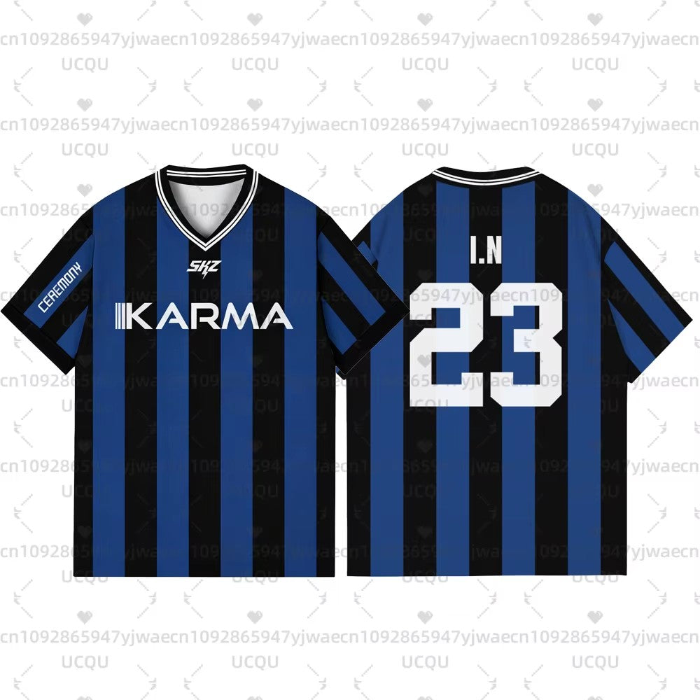 Kpop Stay Karma Album Fans TShirts Felix Bangchan Hyunjin Streetwear Loose Sport Oversize  Short Sleeve T-Shirt For Women Men