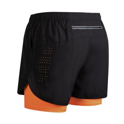 Men's Running Shorts 2 In 1 Fitness Black Double Layer Shorts Workout Training Gym Running Sport Short Pants Summer Shorts Men
