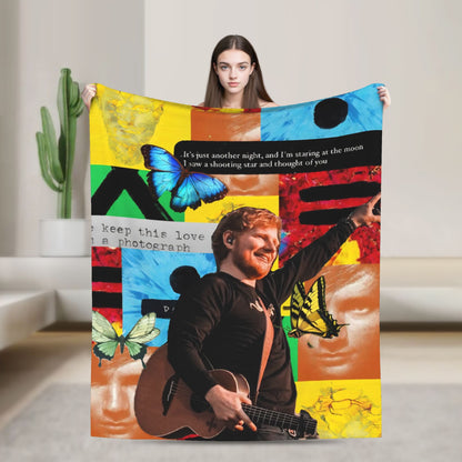 Manta de Viagem Ed Sheeran Cobertor de Lã para Decoração de Casa Macio Quente Colcha Personalizada de Qualidade Presente de Aniversário