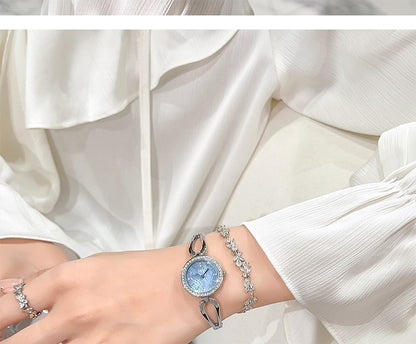 GEDI Women's Watch Silver Fashion Waterproof Ladies Watches Elegant Diamond Quartz Wristwatch Woman Gift for Girlfriend