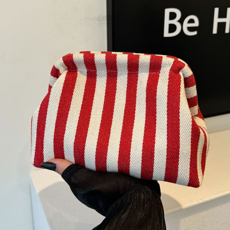 Summer Woven Crochet Purses for Women Beach Clutch Handbags 2025 Dumpling Hobo Casual Colorblock Bag Ladies Ruched Cloud Purse