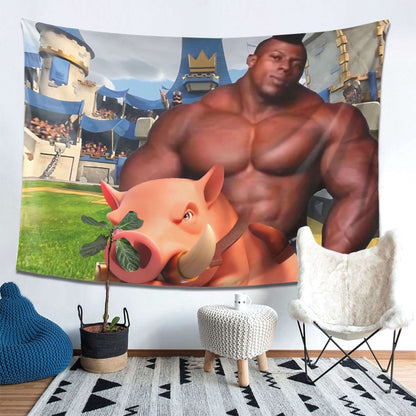 VIKAMA Theme Hog Rider Tapestry Fun Creative Design Tapestry Living Room Bedroom Party Atmosphere Decoration Home Decoration