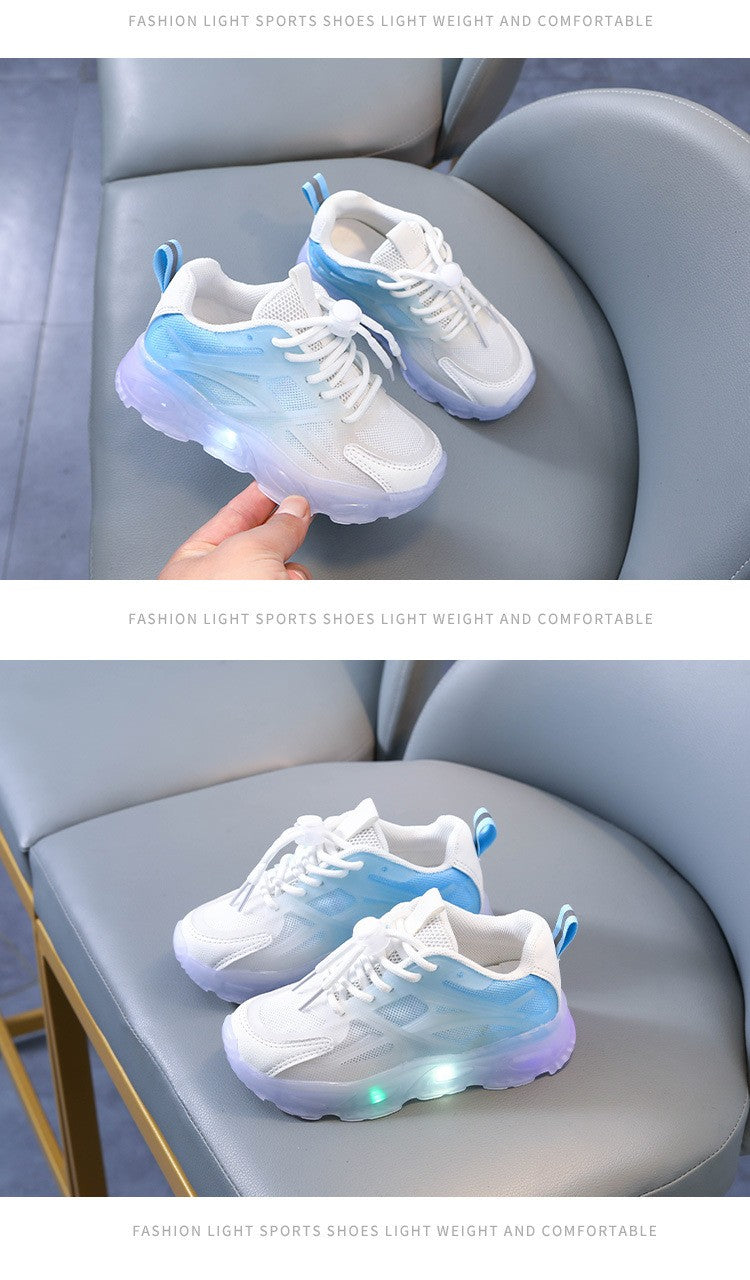 Summer Kid Sneakers New Fashion Light Up Boy Shoe Breathable Versatile Anti Slip Simple Sports Shoes Daily Classic Girl Shoes