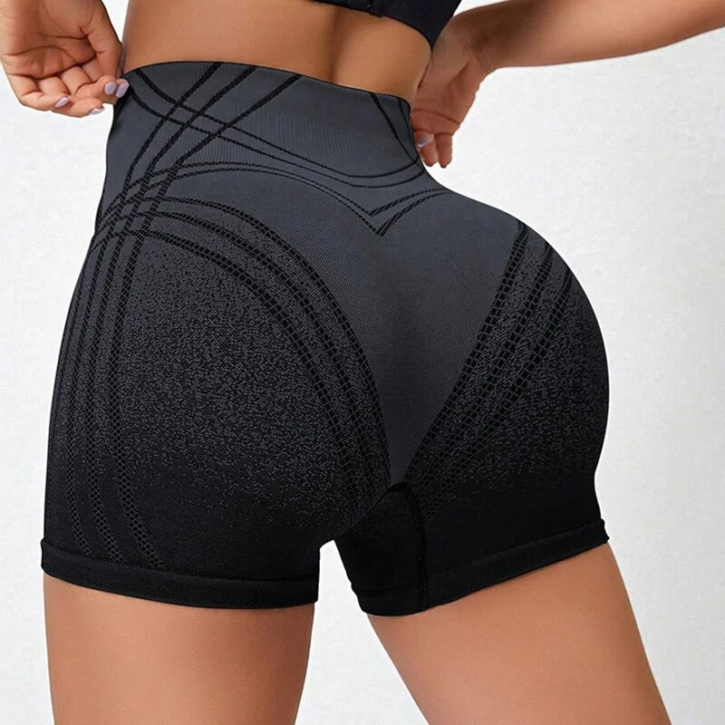 High Waist Seamless Gym Shorts for Women Mesh Breathable Compression Tummy Control Workout Athletic Exercise Seamless Shorts