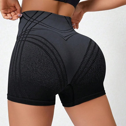 High Waist Seamless Gym Shorts for Women Mesh Breathable Compression Tummy Control Workout Athletic Exercise Seamless Shorts